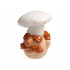 Minifigure, Head, Modified Muppet Swedish Chef with White Toque, Dark Orange Hair and Moustache Pattern: {светло нуга}