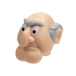 Minifigure, Head, Modified Muppet Statler with Light Bluish Gray Hair and Eyebrows Pattern: {светло нуга}