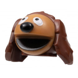 Minifigure, Head, Modified Muppet Rowlf with Medium Nougat Face, Black Nose, Pattern: {червеникаво-кафяв}