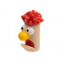 Minifigure, Head, Modified Muppet Beaker, Red Hair and Mouth, Bright Light Orange Nose Pattern: {светло нуга}