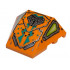 Wedge 4 x 3 Triple Curved No Studs with Silver Snake Head and Panels, Lime and Yellowish Green Eyes, and Dark Turquoise Markings Pattern : {ярко оранжев}