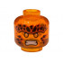 Minifigure, Head Black Stones on Forehead and Cheeks, Orange Eyes, White Teeth, Scowl Pattern - Vented Stud: {прозрачно ярко оранжев}