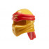 Minifigure, Headgear Ninjago Wrap Type 4 with Molded Red Headband and Printed Gold Ninjago Logogram L Pattern: {топло златист}