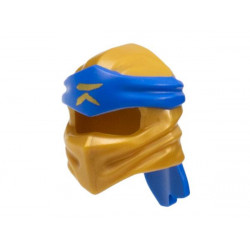 Minifigure, Headgear Ninjago Wrap Type 4 with Molded Blue Headband and Printed Gold Ninjago Logogram R Pattern: {топло златист}