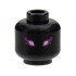 Minifigure, Head White Eyes with Magenta Flame Outlines Pattern - Hollow Stud: {черен}