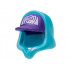 Minifigure, Headgear Hood Hoodie with Molded Dark Purple Cap and Printed White Panel with Stylized Wu Pattern: {умерено небесносин}