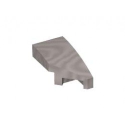 RIGHT PLATE 1X2, W/ BOW, 45 DEG. NO. 1: {металическо сребрист}