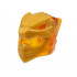 Minifigure, Headgear Helmet with Flames on Back with Molded Pearl Gold Dragon Face Pattern: {прозрачно ярко оранжев}