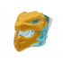 Minifigure, Headgear Helmet with Flames on Back with Molded Pearl Gold Dragon Face Pattern: {прозрачно светло син}