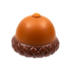 Minifigure, Headgear Hat, Acorn with Reddish Brown Cupule Pattern: {тъмно оранжев}