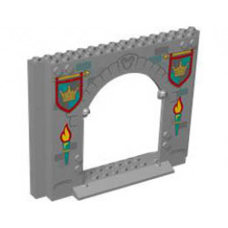 WALL 4X16X10, W/ GATE, NO. 12: {умерено каменно сив}
