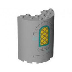 WALL ELEMENT, ROUND 3X6X6, NO. 5: {умерено каменно сив}