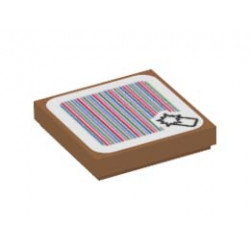 FLAT TILE 2X2, W/ STICKER NO. 160: {умерен нуга}