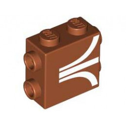 BRICK 1X2X1 2/3, W/ 8 KNOBS, NO. 1: {тъмно оранжев}