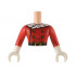 Torso Mini Doll Man Red Jacket with Gold Buttons, Black Belt and White Trim Pattern, White Arms with Hands with Red Long Sleeves: {светло нуга}