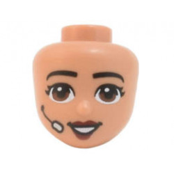 Mini Doll, Head Friends with Black Eyebrows, Reddish Brown Eyes, Dark Red Lips, Headset Pattern: {нуга}