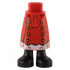 Mini Doll Hips and Skirt Long, Robe with Gold Buttons and White Trim, Black Boots Pattern - Thick Hinge: {ярко червен}