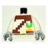 Torso Pixelated Reddish Brown Strap over Shirt, Carrot, and Belt with Gold Buckle Pattern / White Arms / Light Bluish Gray Hands: {бял}