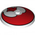 Dish 4 x 4 Inverted (Radar) with Solid Stud with SW Red Rebel Logo Pattern: {бял}