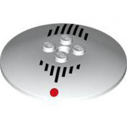 Dish 6 x 6 Inverted (Radar) - Solid Studs with Black Lines and Red Dot Pattern: {бял}