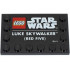 Tile, Modified 4 x 6 with Studs on Edges with LEGO Star Wars Logo and White LUKE SKYWALKER (RED FIVE) Pattern: {черен}