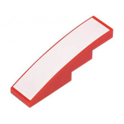 Slope, Curved 4 x 1 with White Surface Pattern: {ярко червен}