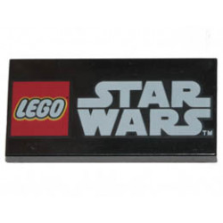 Tile 2 x 4 with LEGO Star Wars Logo Pattern: {черен}