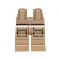 Hips and Legs with SW Pockets, Dark Bluish Gray Belt and Creased Pattern: {пясъчно жълт}