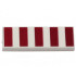 Tile 1 x 3 with 5 Dark Red Stripes Pattern: {бял}