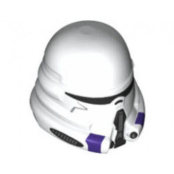 Minifigure, Headgear Helmet SW 187th Legion Clone Commander with Dark Purple Markings Pattern: {бял}