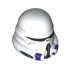 Minifigure, Headgear Helmet SW 187th Legion Clone Commander with Dark Purple Markings Pattern: {бял}