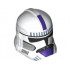 Minifigure, Headgear Helmet SW Clone Trooper (Phase 2) with Dark Purple 187th Legion Pattern: {бял}