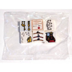Tile 2 x 2 with Groove, Dagny Holm Set Decorated Tiles, 6 in Bag (Multipack) : {бял}