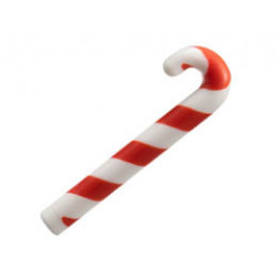 Minifigure, Utensil Cane, Red Candy Stripe Pattern: {бял}