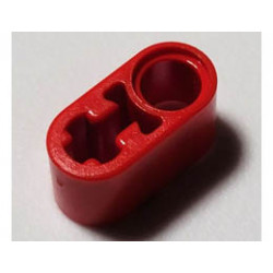 Греда 1х2 с кръстат отвор и дупка: {ярко червен}