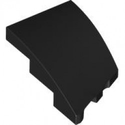 BRICK 2X3, OUTSIDE BOW, LEFT: {черен}
