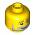 Minifigure, Head Dark Bluish Gray Eyebrows, Light Bluish Gray and Dark Bluish Gray Full Beard, Laugh Lines, and White Pupils Pattern - Hollow Stud : {ярко жълт}