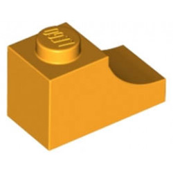 BRICK 1X2, OUTSIDE HALF ARCH, NO. 1: {огнено жълто-оранжев}