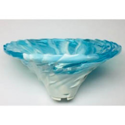 Tornado Spiral Wide with Marbled Trans-Light Blue Top Pattern: {бял}