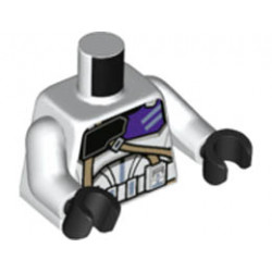 Torso SW Armor Clone Commander with Dark Purple 187th Legion Markings Detailed Pattern (Clone Wars) / White Arms / Black Hands: {бял}
