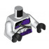 Torso SW Armor Clone Trooper with Dark Purple 187th Legion Markings Detailed Pattern (Clone Wars) / White Arms / Black Hands: {бял}
