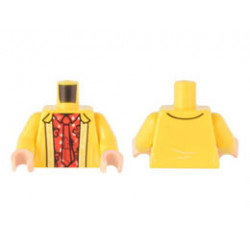 Torso Jacket over Red Flower Shirt with Collar and Tie Pattern / Yellow Arms / Light Nougat Hands: {ярко жълт}