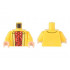 Torso Jacket over Red Flower Shirt with Collar and Tie Pattern / Yellow Arms / Light Nougat Hands: {ярко жълт}