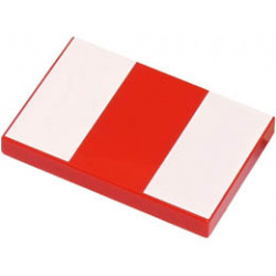 Tile 2 x 3 with 2 White Rectangles Pattern: {ярко червен}