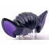 Minifigure, Hair Bat Ears with Medium Lavender Inner Ear Pattern (BAM): {черен}