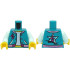 Torso Open Jacket with Pockets over Light Aqua Shirt, Magenta Music Notes and Trim, Star on Back, Yellow Neck Pattern (BAM) / Light Aqua Arms / Yellow Hands: {ярко синьо-зелен}
