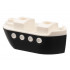 Minifigure Costume Ferry Boat / Ship with Molded White Top Pattern: {черен}