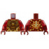 Torso Dark Orange Breastplate with Gold Energy, Bright Light Orange and White Ninjago Logogram K, Flames Pattern / Trans-Red Arms / Dark Red Hands : {нов тъмно червен}