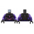 Torso Armor, Silver Spikes and Scales, Magenta Dragon Logo and Midriff, Dark Purple Trim Pattern / Dark Purple Arms / Black Hands: {титаниево метален}
