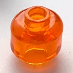 Minifigure, Head (Plain): {прозрачно ярко оранжев}